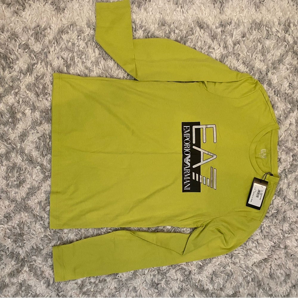 Emporio Armani Men's Lime Long Sleeve Tee